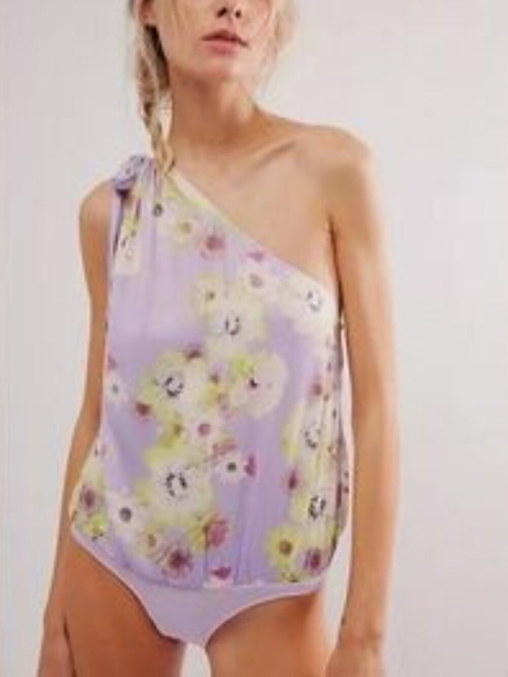NWT Intimately Free People Soft Flutter Bodysuit Floral Medium One Shoulder